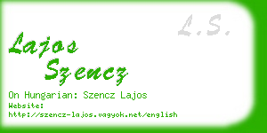 lajos szencz business card